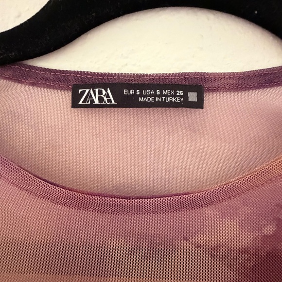 NWOT Zara Printed Tie Dye Tulle Bodysuit Small - Picture 3 of 4